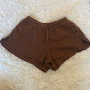 Waffle Knit brown shorts (Brandy Melville)